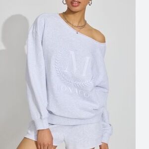 Garage Women's Off-the-Shoulder Gray Sweater
